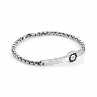 Class Bracelet in Stainless Steel and Cubic Zirconia