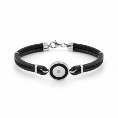 Class Bracelet in Leather and Stainless Steel