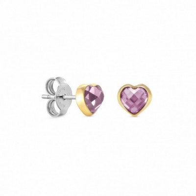 Heart-shaped earrings with Cubic Zirconia