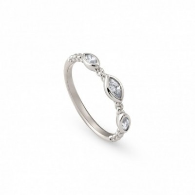 Silver Ring with 3 Cubic Zirconia Ovals