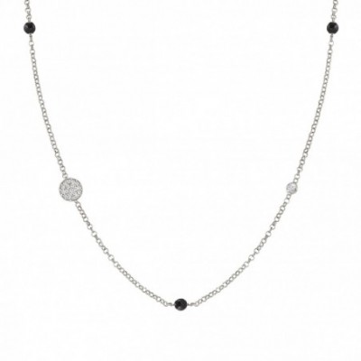 Gioie Necklace with Circle and Black Jade