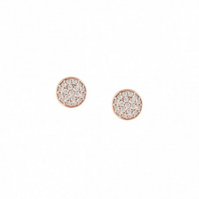 Stud Earrings with Circle and Zirconia