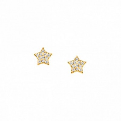 Stud Earrings with Star symbol and Zirconia