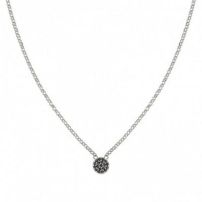 Gioie Necklace with Circle and Black Zirconia