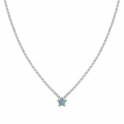Gioie Necklace with Star and Light Blue Zirconia