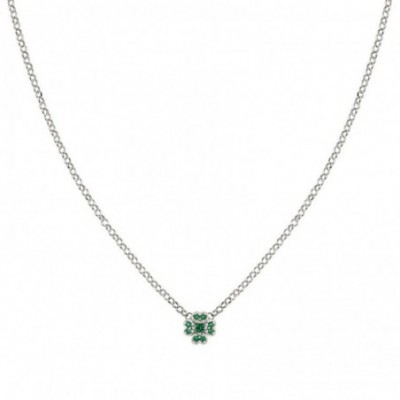 Gioie Necklace with Clover and Green Zirconia