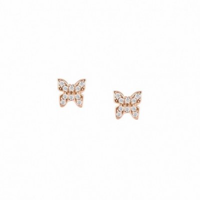 Stud Earrings with Butterfly and Zirconia
