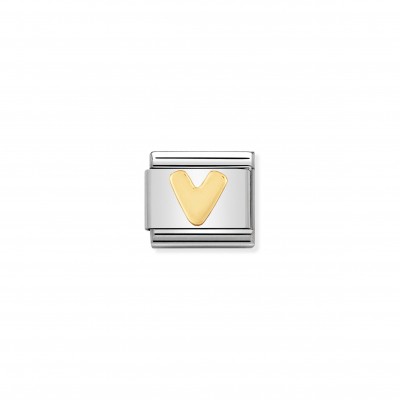 Composable Classic Link Letter V in 18K Gold