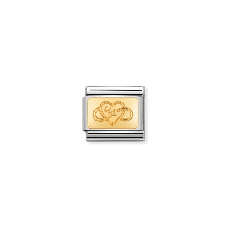 Composable Classic Link with Gold Us Heart