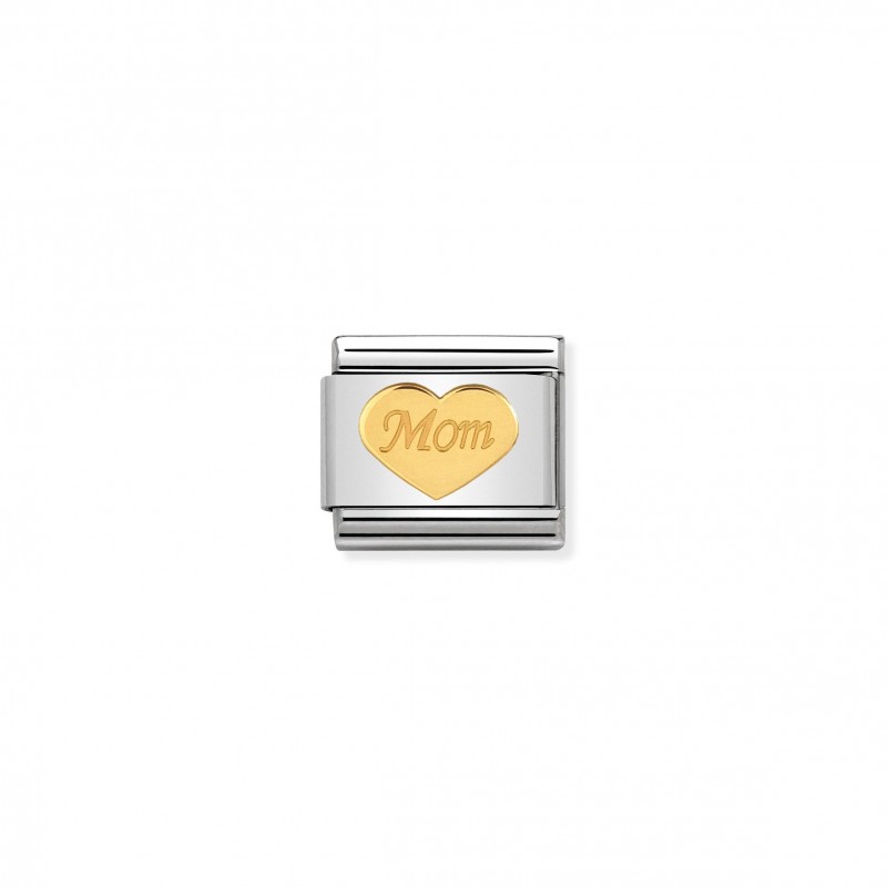 Composable Classic Link with Gold Mom Heart