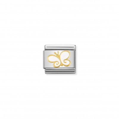 Composable Classic Link white and Gold Butterfly