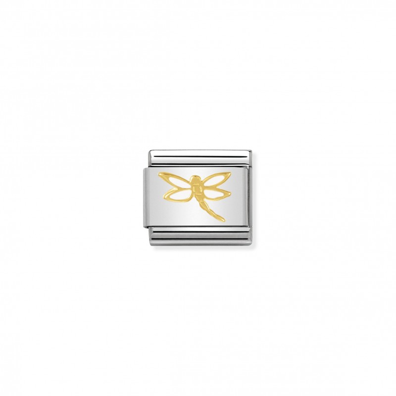 Composable Classic Link white and Gold Dragonfly