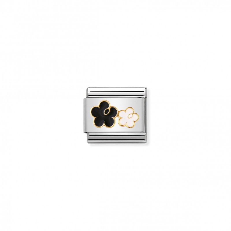 Composable Classic Link Double Flowers black and white