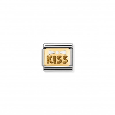 Composable Classic Link white Bow gold Kiss