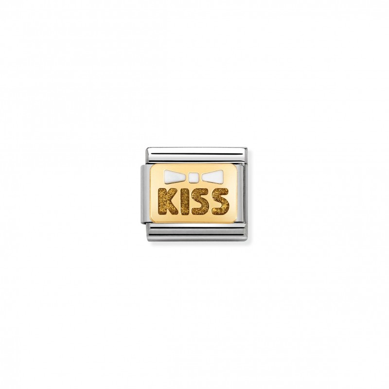 Composable Classic Link white Bow gold Kiss