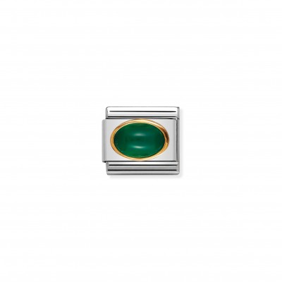 Composable Classic Link in Gold with green Agate