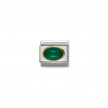 Composable Classic Link in Gold with green Agate