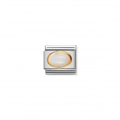 Composable Classic Link in Gold with white Mother of Pearl