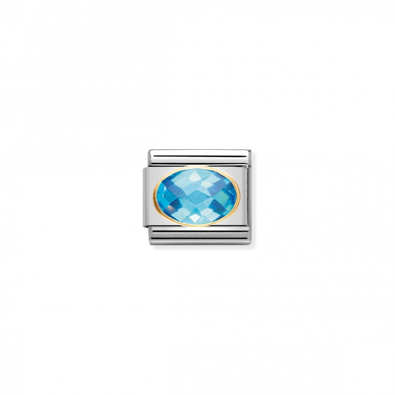 Composable Classic Link with light blue and faceted Stones