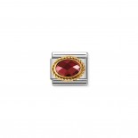 Composable Classic Link in Gold with red and oval Stones