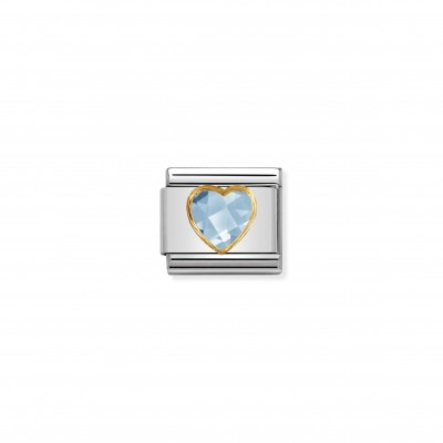 Composable Classic Multifaceted Light Blue Heart Link