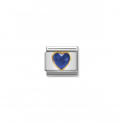 Composable Classic Multifaceted Blue Heart Link