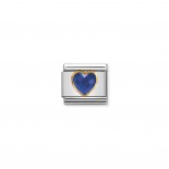 Composable Classic Multifaceted Blue Heart Link