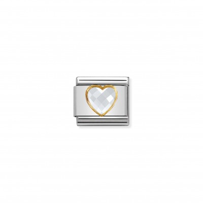 Composable Classic Multifaceted White Heart Link