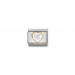 Composable Classic Multifaceted White Heart Link