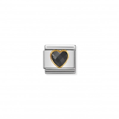 Composable Classic Multifaceted Black Heart Link