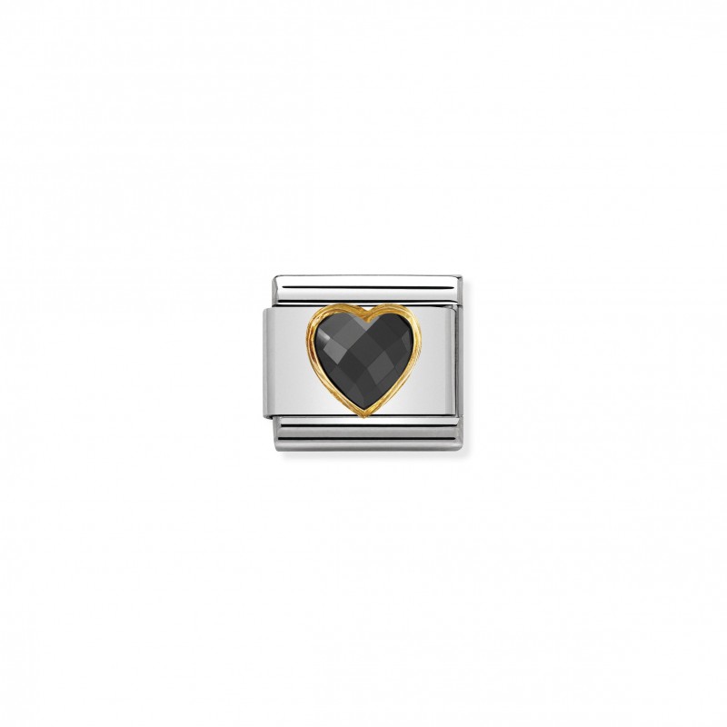 Composable Classic Multifaceted Black Heart Link