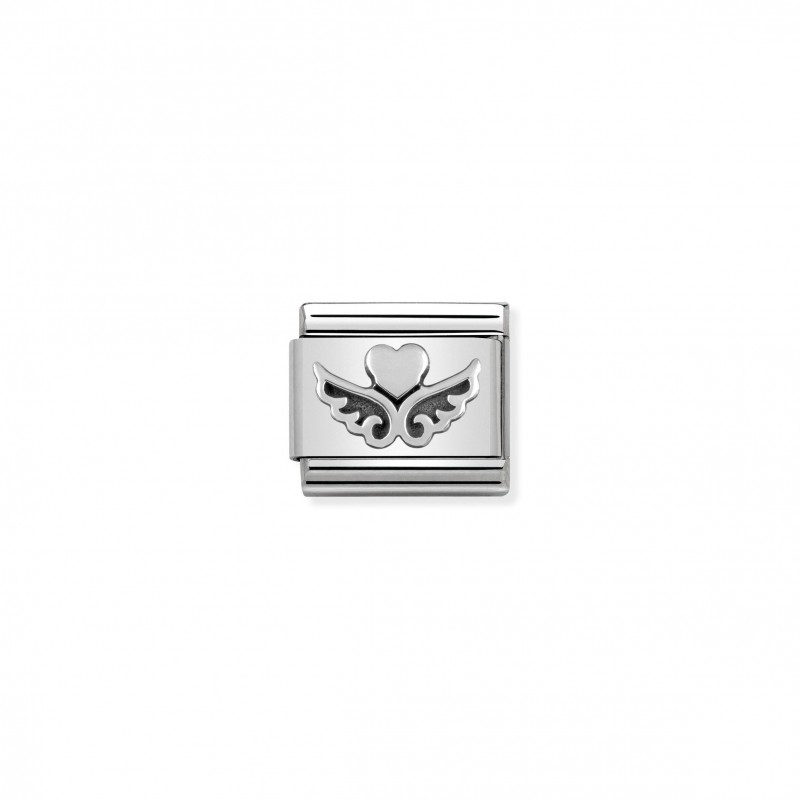 Composable Classic Link Silver Hearts with Wings