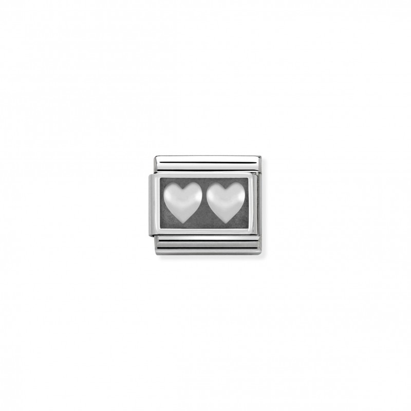 Composable Classic Link Silver Double Heart