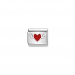 Composable Classic Link Heart with Wings in Enamel