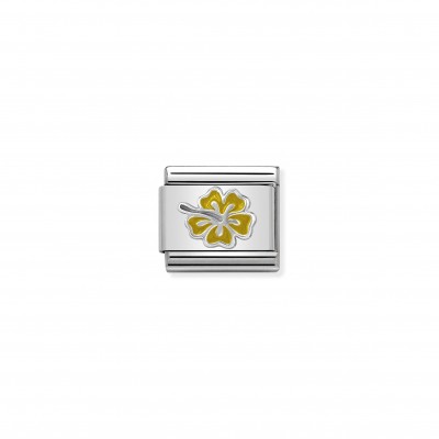 Composable Classic Link yellow Hibiscus in Silver