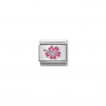 Composable Classic Link pink Hibiscus in Silver