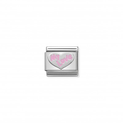 Composable Classic Link pink Heart My Love in Silver