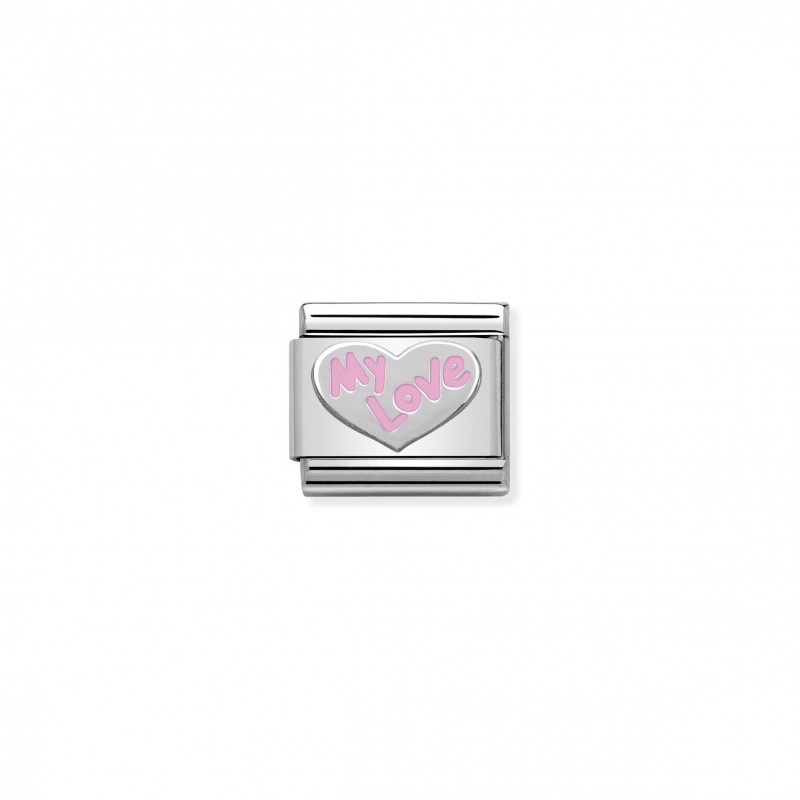 Composable Classic Link pink Heart My Love in Silver