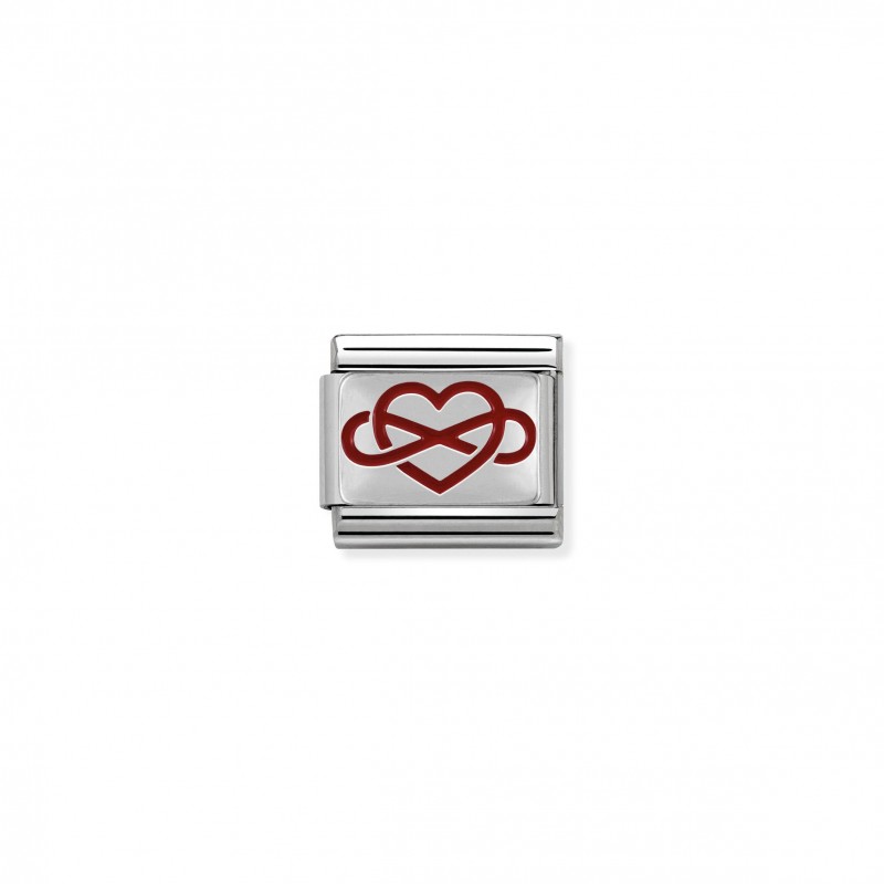 Composable Classic Link Infinity Heart in Silver and Enamel