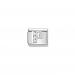 Composable Classic Link Letter P in Silver and Stones