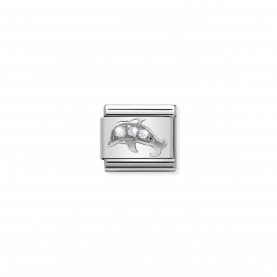 Composable Classic Link Dolphin in Silver and Stones