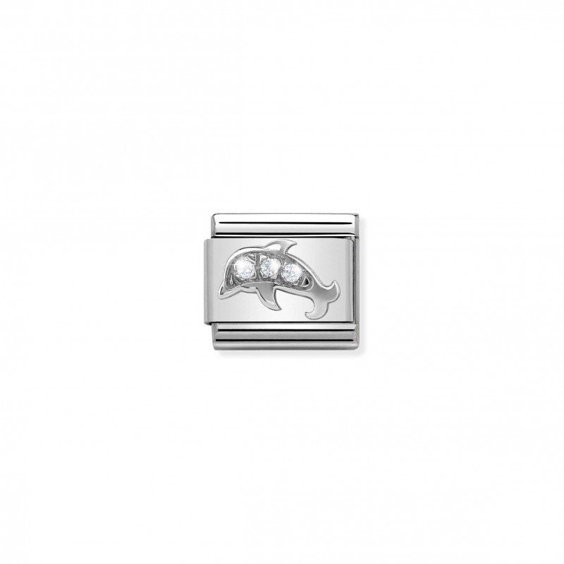 Composable Classic Link Dolphin in Silver and Stones