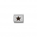 Composable Classic Link black plate with Star in Enamel and Stones