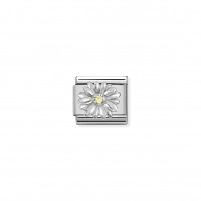 Composable Classic Link, Silver Daisy, Yellow CZ