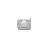 Composable Classic Link in Silver with white Jade