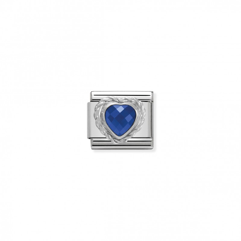 Composable Classic Link blue Heart silver