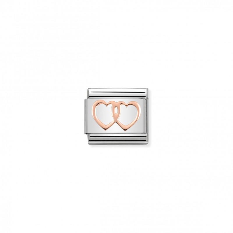 Composable Classic Link Rose Gold Double Heart