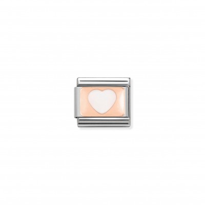 Composable Classic Link Rose Gold white Heart