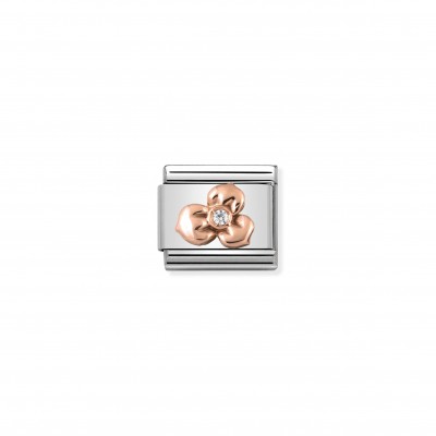Composable Classic Link Rose Gold Flower with Stone
