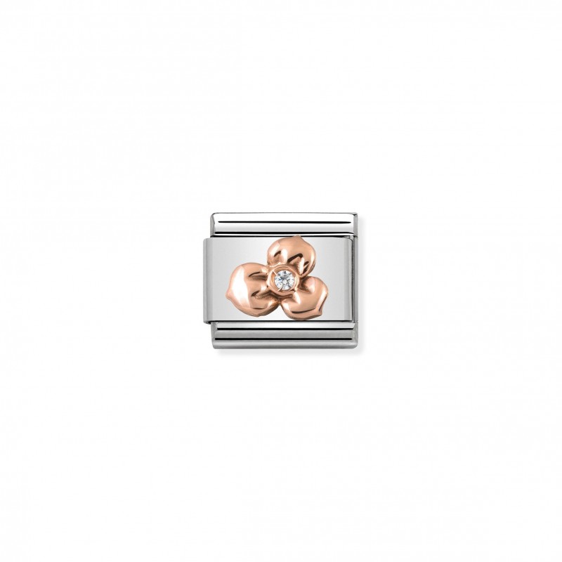 Composable Classic Link Rose Gold Flower with Stone